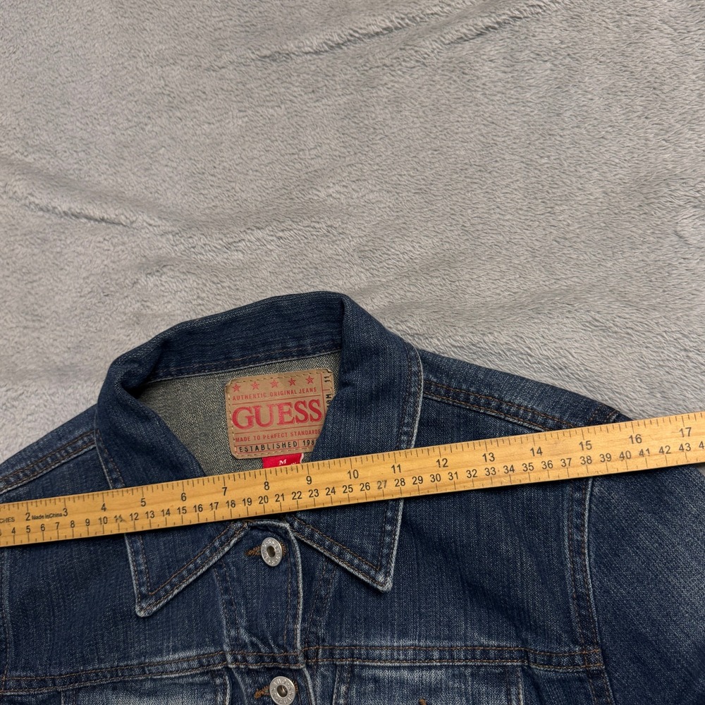 Vintage 90s Guess Denim Jacket Authentic Original Jeans Classic Trucker Size M - Picture 12 of 12